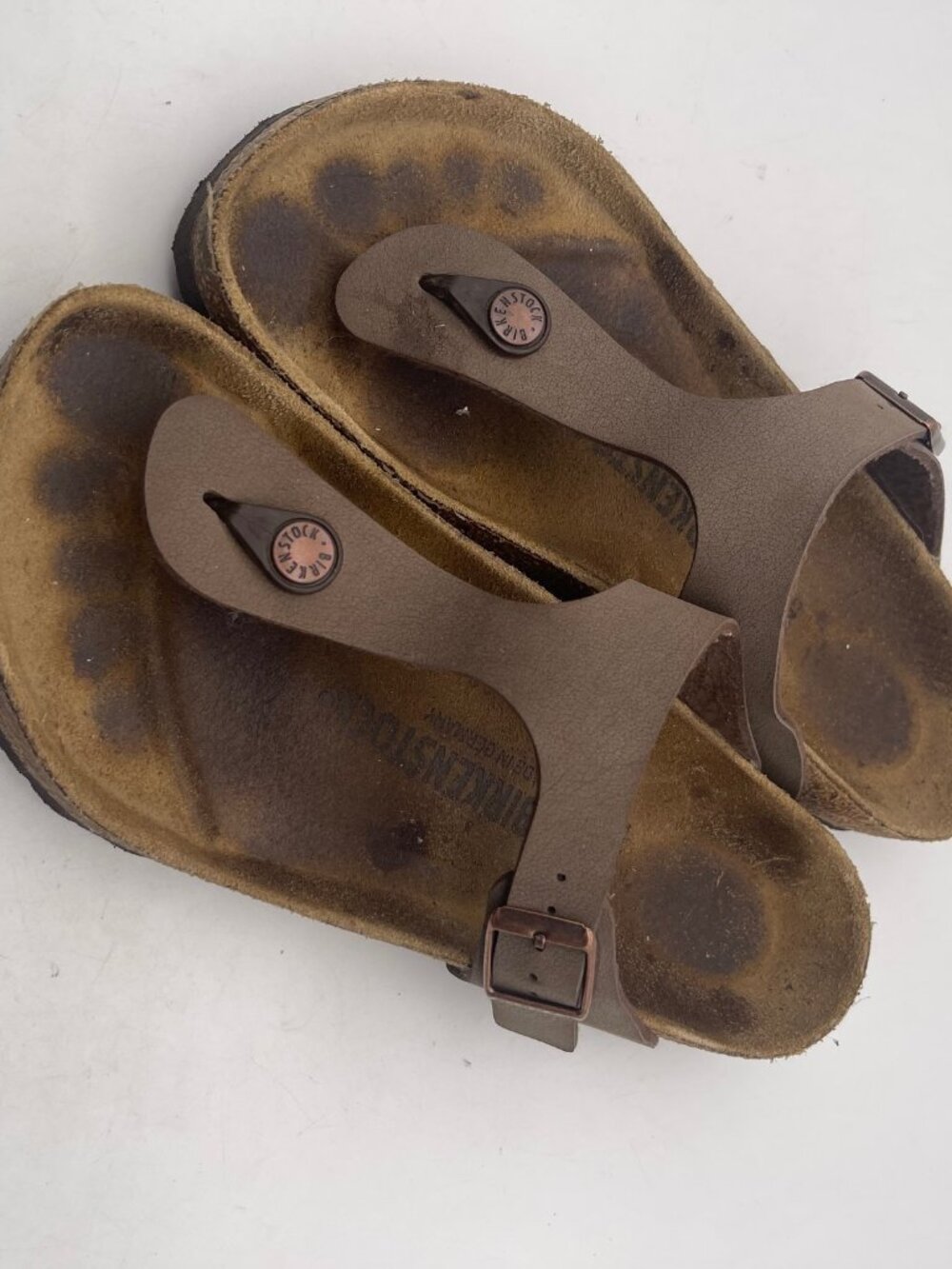 Birkenstock Gizeh Thong Sandals Womens 38 US 7 Brown Leather Slide Hiking T15